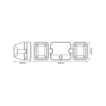 OSRAM LED kültéri falikar DOUBLE, 2 izzós, fehér, elem kép