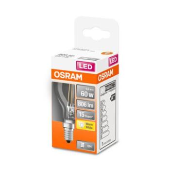 OSRAM LED lámpa E14 Classic P 5,5W 2700K átlátszó kép