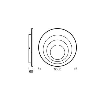 OSRAM LED mennyezeti lámpa ORBIS SPIRAL ROUND Ø 52 cm fehér fel/le kép