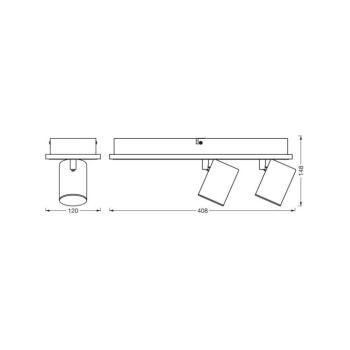 OSRAM LED mennyezeti spotlámpa MARS CLICK-SELECT, 2 spotlámpa, fekete kép