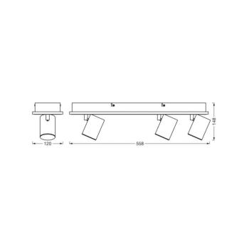 OSRAM LED mennyezeti spotlámpa MARS CLICK-SELECT, 3 spotlámpa, fekete kép