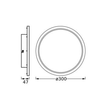OSRAM LED mennyezeti világítás BATHROOM, fekete, Ø 30 cm, IP44 CCT kép