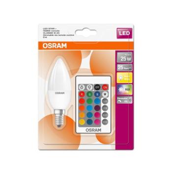 LED RGBW Dimmelhető izzó STAR E14/4,5W/230V 2700K + távirányító – Osram 4058075430778 kép