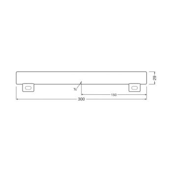 OSRAM LED sorközlámpa S14s 3W cső 2,700K 30cm matt dim kép