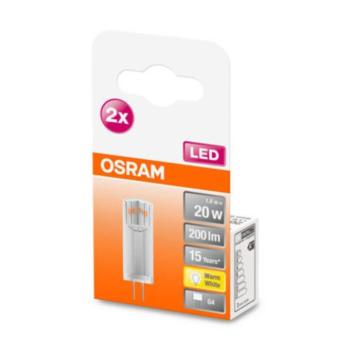 OSRAM LED tűs bázisú G4 1,5W 2,700K világos 2 db-os csomagolásban kép