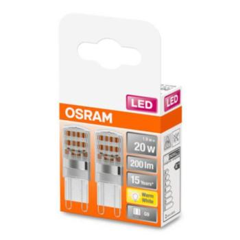 OSRAM LED tűs bázisú G9 1,9W 2,700K világos 2 db-os csomagolásban kép