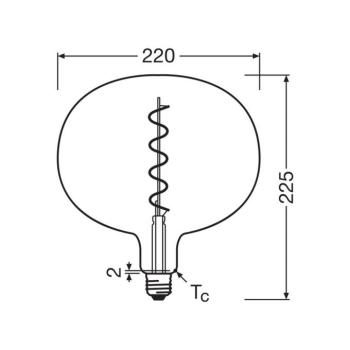 OSRAM LED Vintage 1906 Big Globe E27 4,5W 818 izzószálas füst OSRAM LED Vintage kép