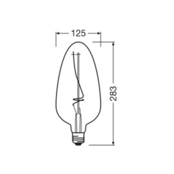 OSRAM LED Vintage 1906, C125, izzószál, szürke, E27, 4 W, 818 kép
