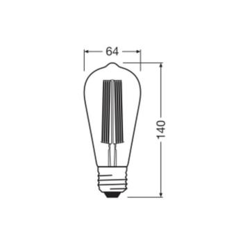 OSRAM LED Vintage 1906 Edison, arany, E27, 5,8 W, 822, dim. kép