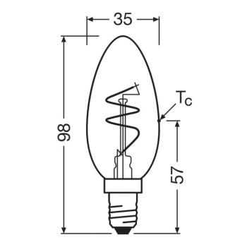 OSRAM LED Vintage B28 E14 3,5W 922 spirál izzószál arany halvány fényű kép