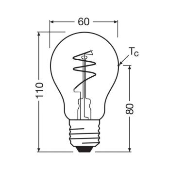 OSRAM LED Vintage E27 4,6W 2.200K spirál izzószál világos halvány fénye kép