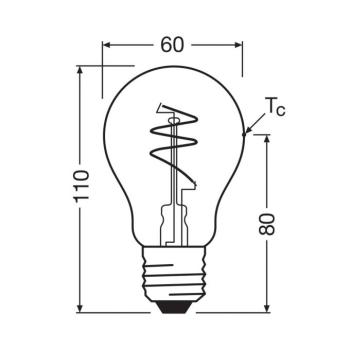 OSRAM LED Vintage E27 4,9W 2.700K spirál izzószál arany halványított kép