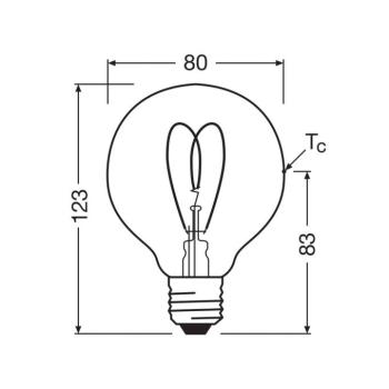 OSRAM LED Vintage G80 E27 4,9W 922 szív izzószál arany halványított kép