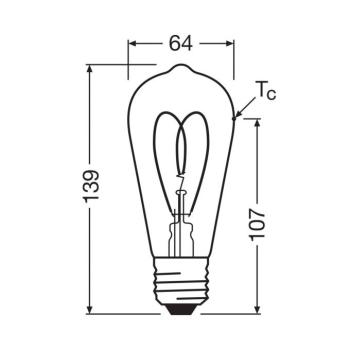 OSRAM LED Vintage ST64 E27 8W 922 szív izzószál arany halvány arany kép