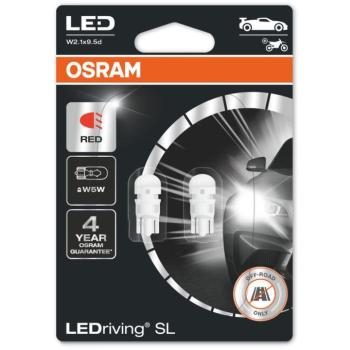 OSRAM LEDriving SL W5W piros 12V, 2 db a csomagban kép
