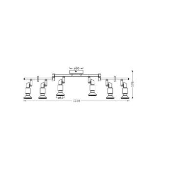 OSRAM mennyezeti spotlámpa, fehér, 6 izzós, fém, GU10-LED 927 dimmelhető kép