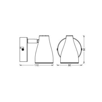 OSRAM mennyezeti spotlámpa PEAR, fekete, 1 izzó, GU10-LED 2700 K kép