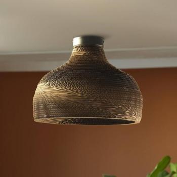 OSRAM HAT mennyezeti világítás, barna, Ø 36 cm, hullámkarton, E27 kép