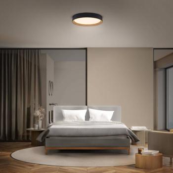 OSRAM ORBIS LARIOS LED mennyezeti lámpa, fekete/fa, Ø 39 cm, dimmelhető kép