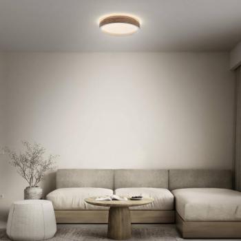 OSRAM ORBIS MARIANO LED mennyezeti lámpa, fa/fehér, Ø 41 cm, dimmelhető fényerő kép