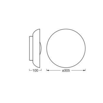OSRAM ORBIS Milan mennyezeti világítás, fa, Ø 31 cm, fém/üveg kép