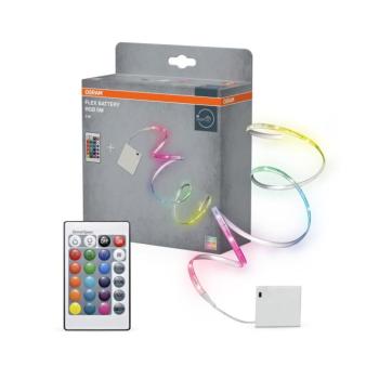 Osram - RGB LED dimmelhető szalag FLEX BATTERY 5m LED/5W/4xAA + távirányító 4099854448676 kép