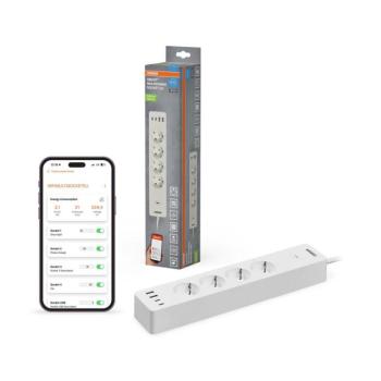 Osram - SMART+ 4 aljzatos hosszabbító, F típus + 2x USB-A + 2x USB-C Wi-Fi 4099854418198 kép