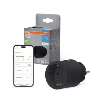 Osram - SMART+ MATTER SCHUKO okos dugalj 2300W/230V/10A Wi‑Fi fekete 4099854419225 kép