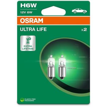 Osram Ultralife H6W, 12 V, 6 W, BAX9s, 2 db