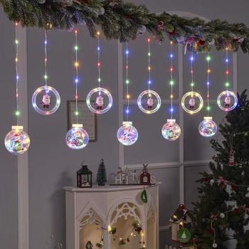 Összefűzhető Circle&Santa Claus/Mikulás LED Körök, 3m, 8mód, 4szín, 10gömb kép