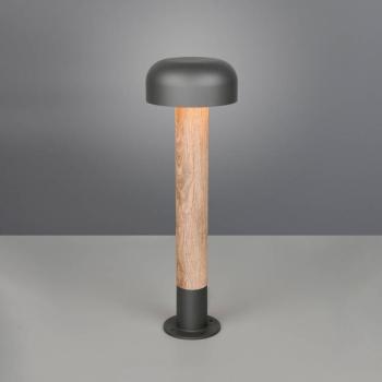 Ösvény világítás Fraser, szürke/fa hatású, alumínium, IP54, magasság 84,5 cm kép