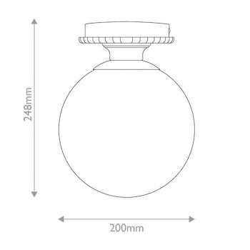 Otis mennyezeti világítás, fekete/opál, Ø 20 cm, üveg, IP44, E27 kép
