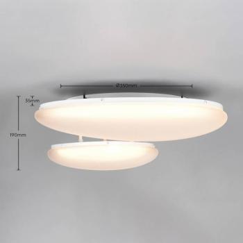 Ozera LED mennyezeti lámpa, hossza 67 cm, fehér, műanyag, CCT, 2 izzós kép