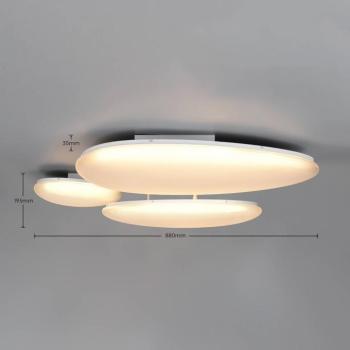 Ozera LED mennyezeti lámpa, hossza 95 cm, fehér, műanyag, CCT, 3 izzós kép