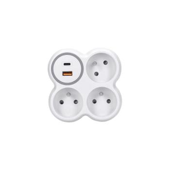 P106C-PD20 - 3x 16A elosztó + USB A+C 20W gyorstöltő P106C-PD20 kép