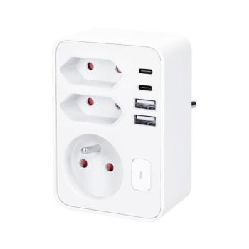 P109PD20 - elosztó 1x16A + 2x2,5A, 2x USB-A és USB-C töltővel, fehér P109PD20 kép