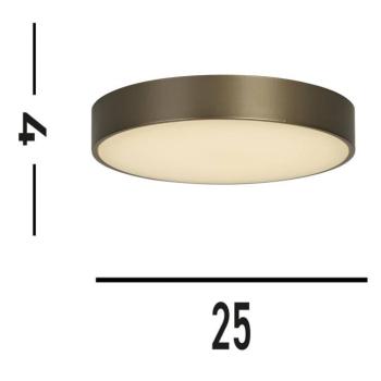 Palma LED mennyezeti lámpa, bronz színű, Ø 25 cm, acél/akril kép