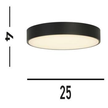 Palma LED mennyezeti lámpa, fekete, Ø 25 cm, acél/akril kép