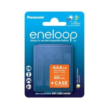 Pana - 4 db Tölthető elem AAA Eneloop 800 mAh + tok 35056706 kép