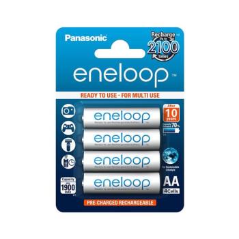 Pana Eneloop BK-3MCCE - 4x AA NiMH 1,2V 1900mAh újratölthető akkumulátor 11485 kép