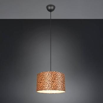 Pardina lógó lámpa, barna foltos/fekete, Ø 40 cm, fém