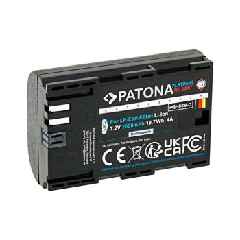 PATONA - Canon LP-E6NH 2600mAh Li-Ion akkumulátor USB-C csatlakozóval PT1361 kép
