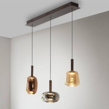 Paul Neuhaus, Irides LED-es függőlámpa, 90 cm hosszú, színes, üveg kép