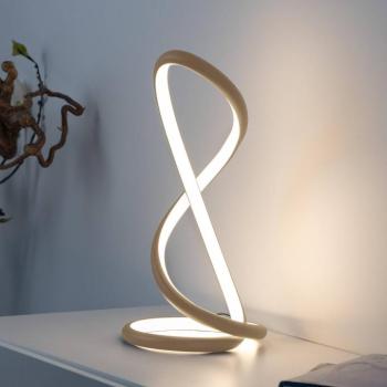 Paul Neuhaus LED asztali lámpa Twist, homokszínű, magasság 42 cm kép