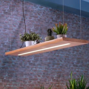Paul Neuhaus LED-es függőlámpa Palma, fa, CCT, fényerőszabályzó, 120cm kép