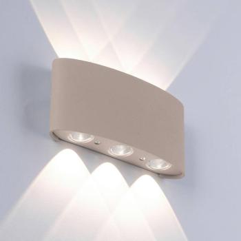 Paul Neuhaus LED kültéri falilámpa Carlo, 17 cm, homokszínű kép