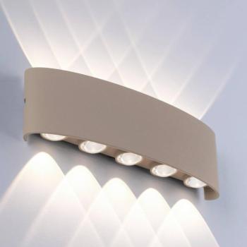 Paul Neuhaus LED kültéri falilámpa Carlo, 27 cm, homokszínű kép