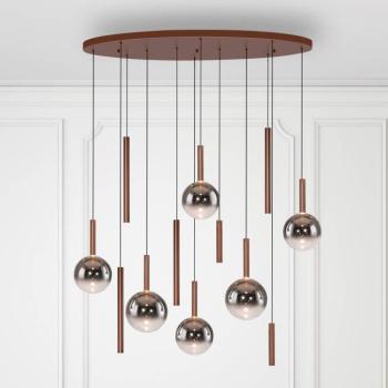 Paul Neuhaus LED lógó lámpa Bowl, Ø 120 cm, barna/szürke kép