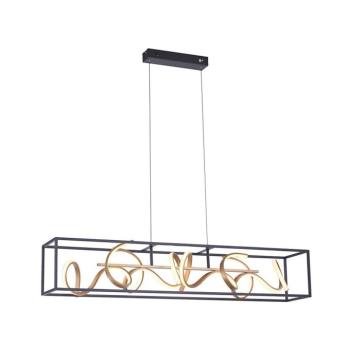 SELINA LED lógó lámpa, fekete/arany, hossza 110 cm, Switchdim kép
