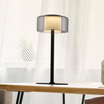 Paul Neuhaus Rika LED-es asztali lámpa, üveg, 33 cm magas, fényerőszabályzóval kép